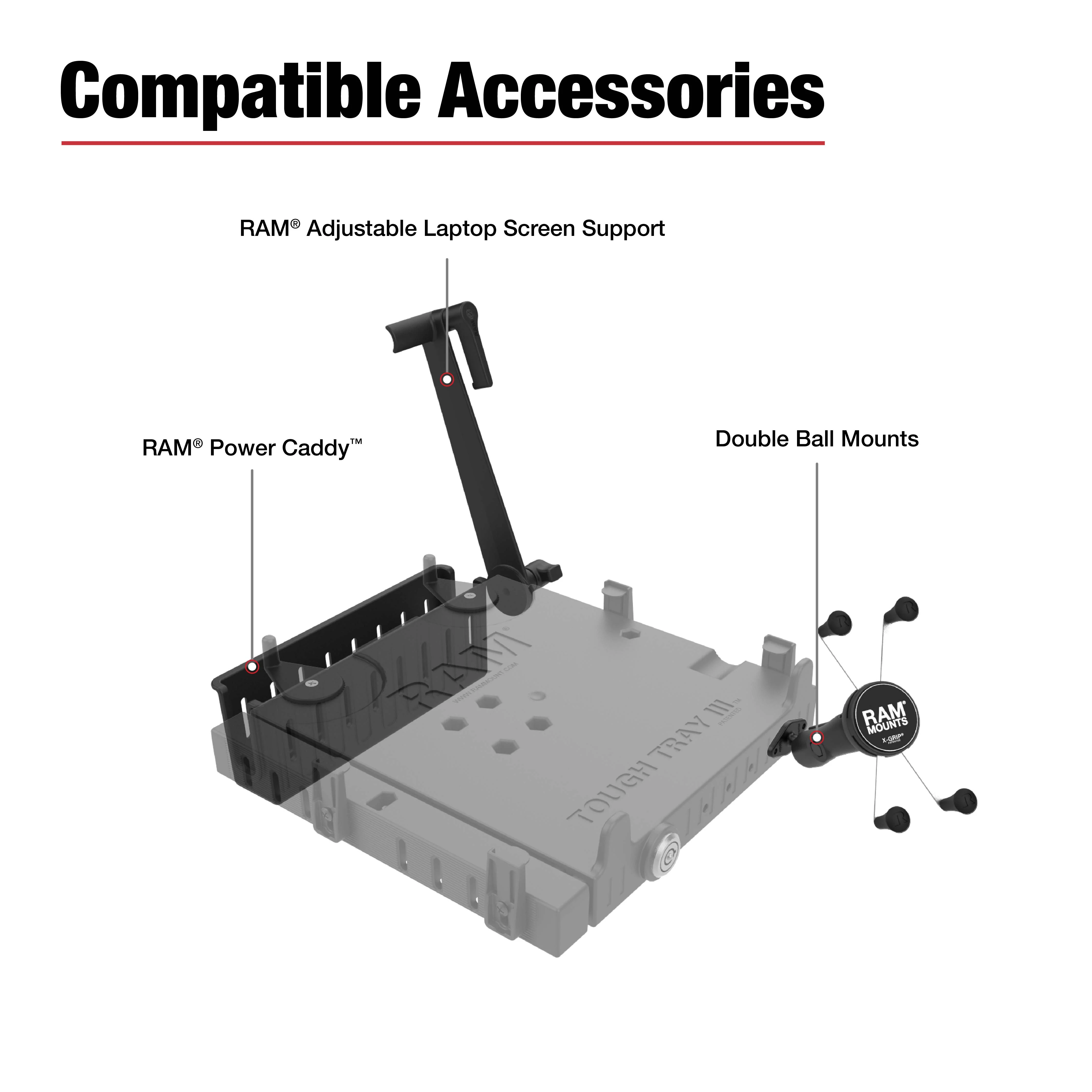 RAMĀ® No-Drill⢠Laptop Mount for '15-26 Ford F-150, ā17-26 F-250 + More - Image 7