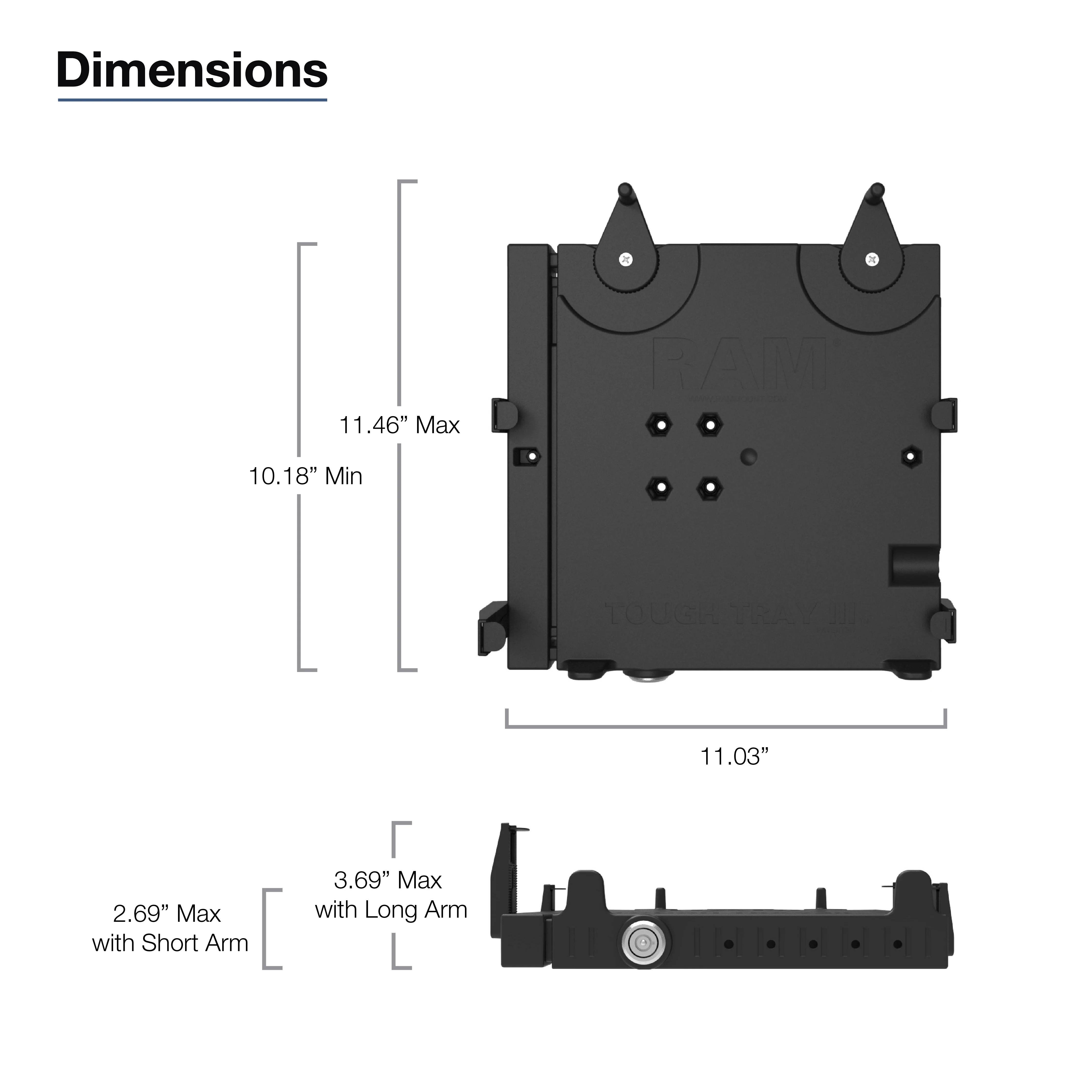 RAM® No-Drill⢠Laptop Mount for '20-26 Ford Police Interceptor Utility - Image 6