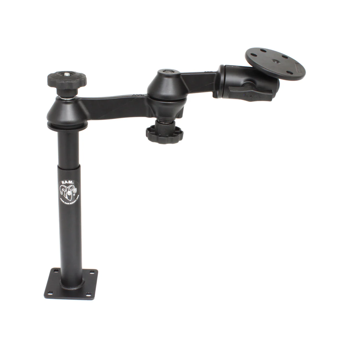 RAM® Tele-Pole⢠with 8" & 9" Poles, Swing Arms & Large Round Plate