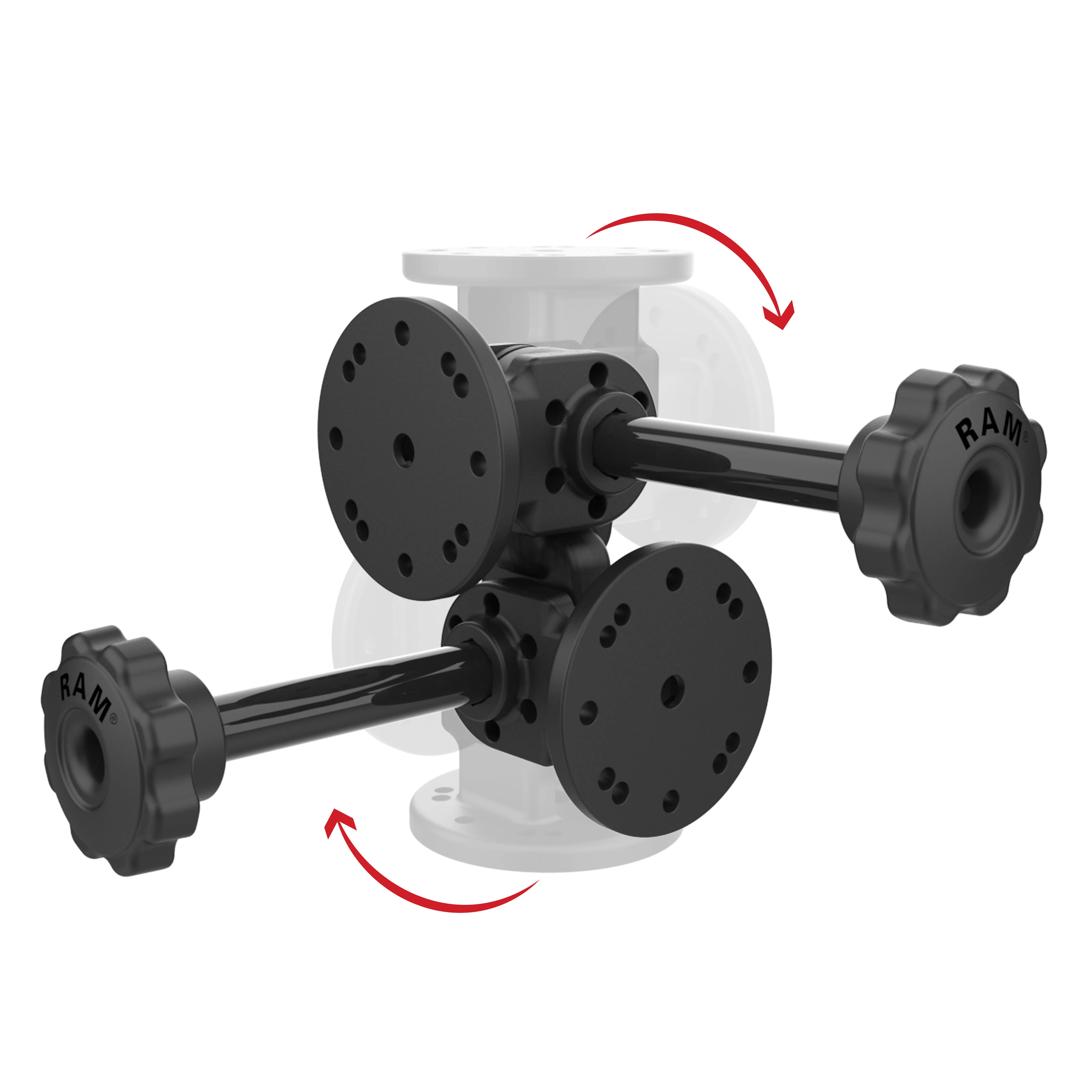 RAMĀ® Dual 90-Degree Pivot Mount with Knob - Image 2