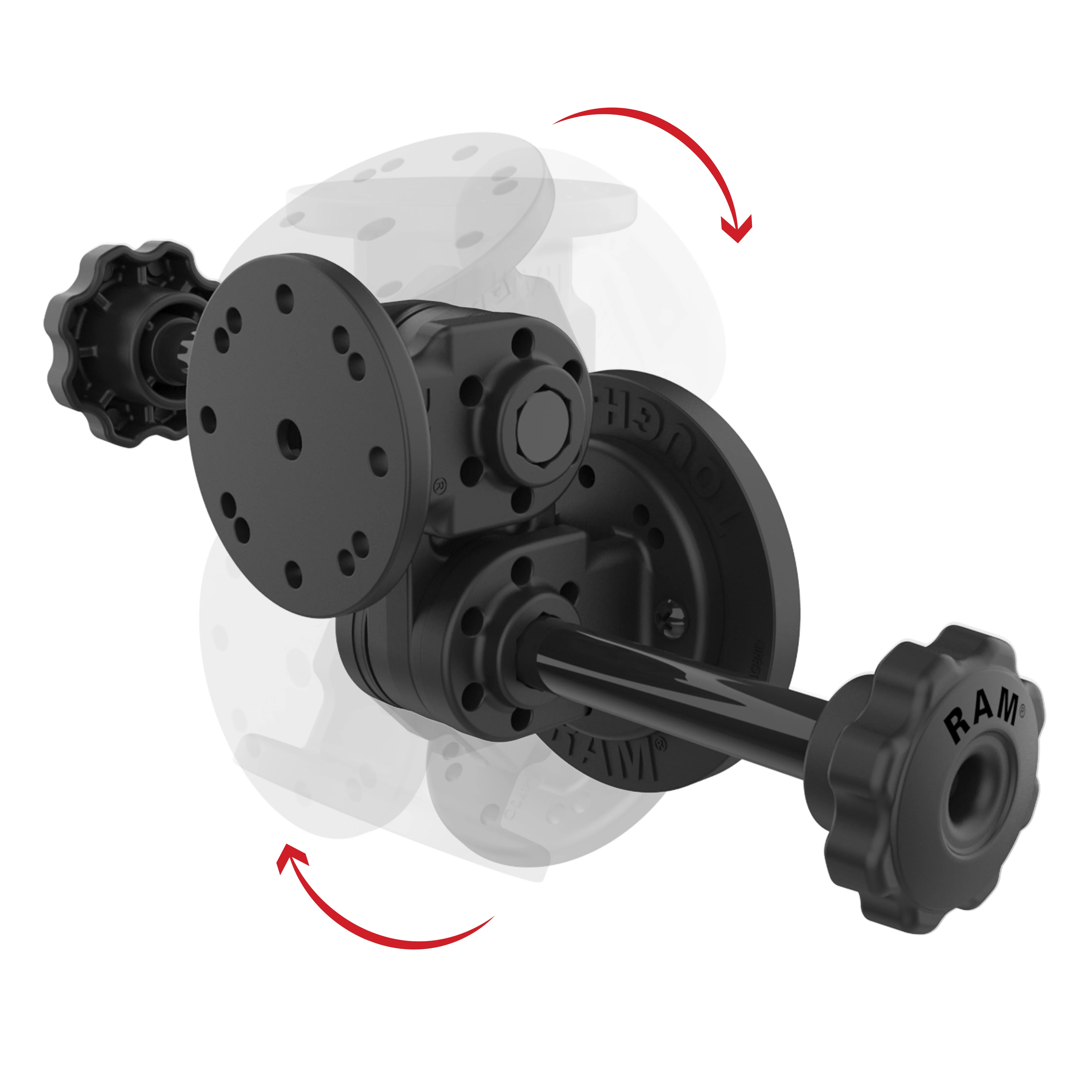 RAMĀ® Dual Straight Pivot Magnetic Mount with Knob - Image 2