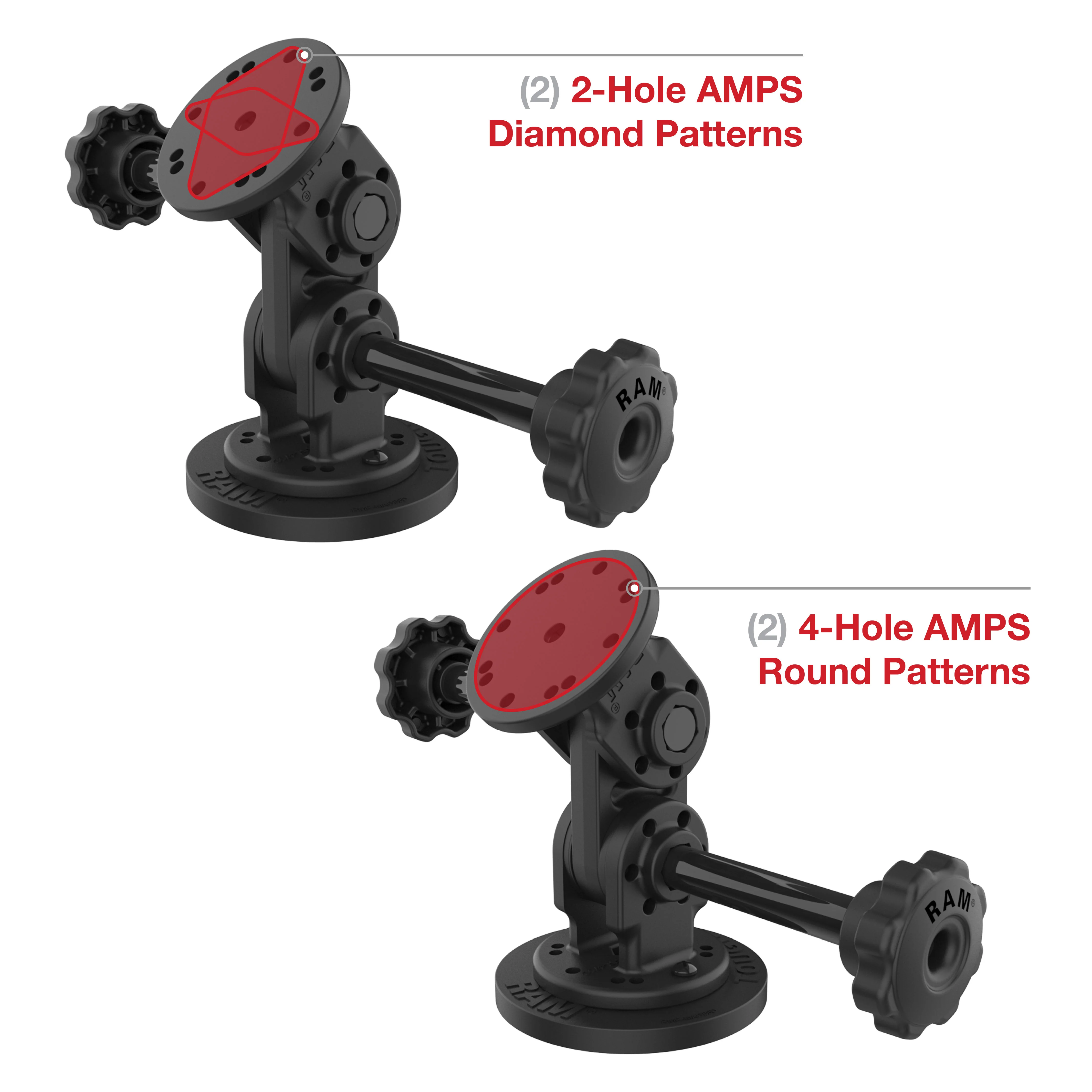 RAMĀ® Dual Straight Pivot Magnetic Mount with Knob - Image 4