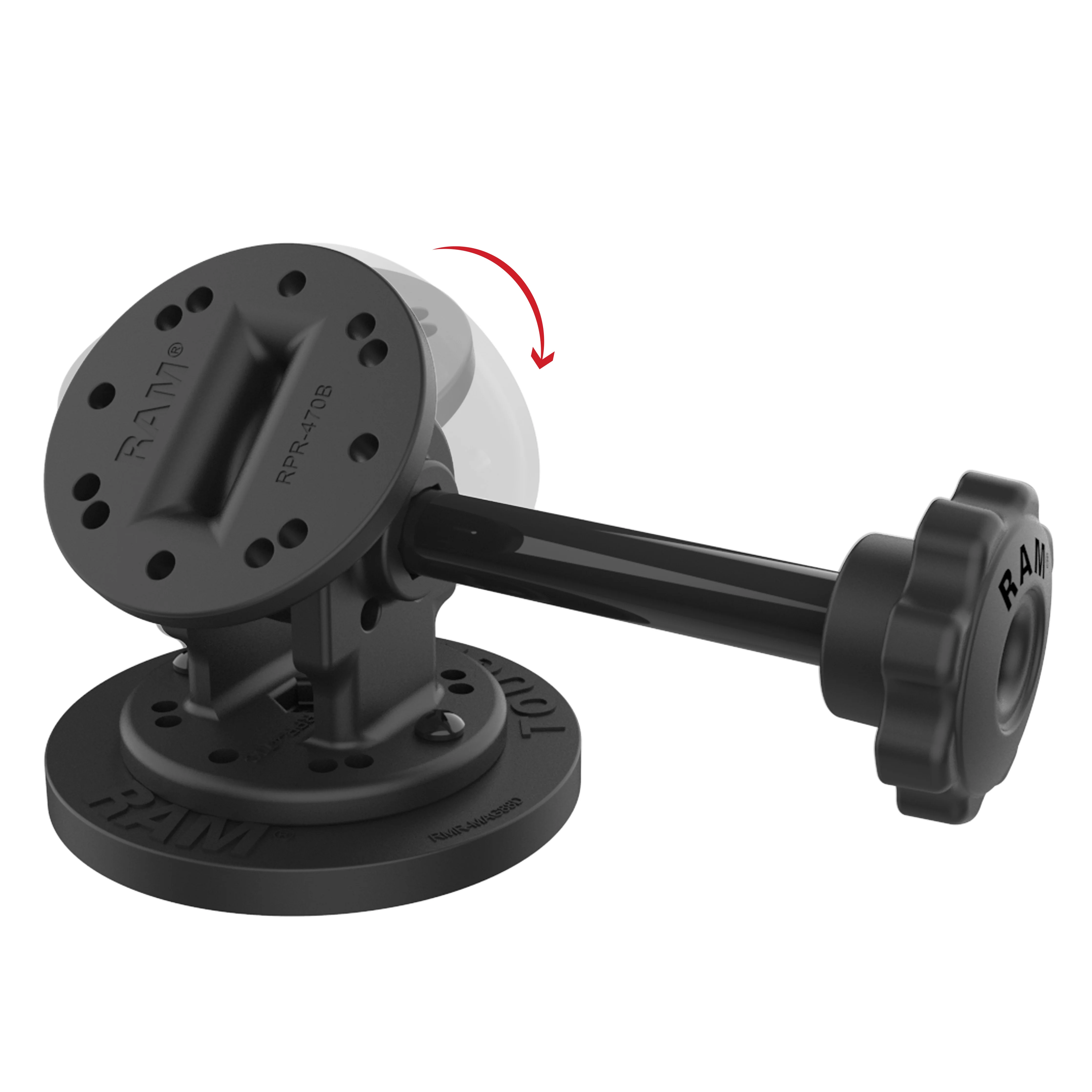 RAMĀ® Single Pivot Magnetic Mount with Knob - Image 2