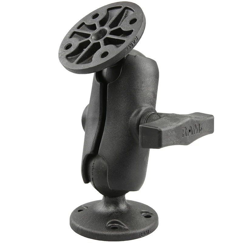 RAM® Composite Double Ball Mount with Two Round Plates - Short