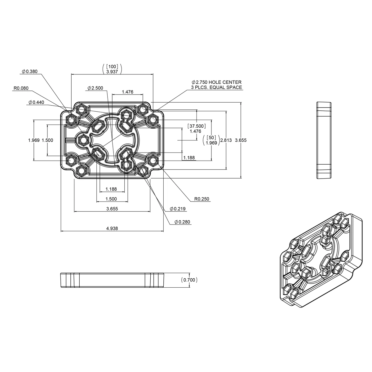 RAM® Adapt-To-RAM⢠Hole Pattern Plate Adapter - Image 2