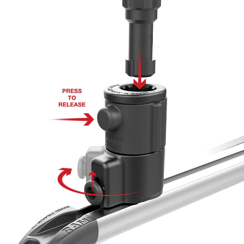 RAM® Tube Jr.™ Holder with Universal Adapt-A-Post™ Track Base - 4" Post - Image 3