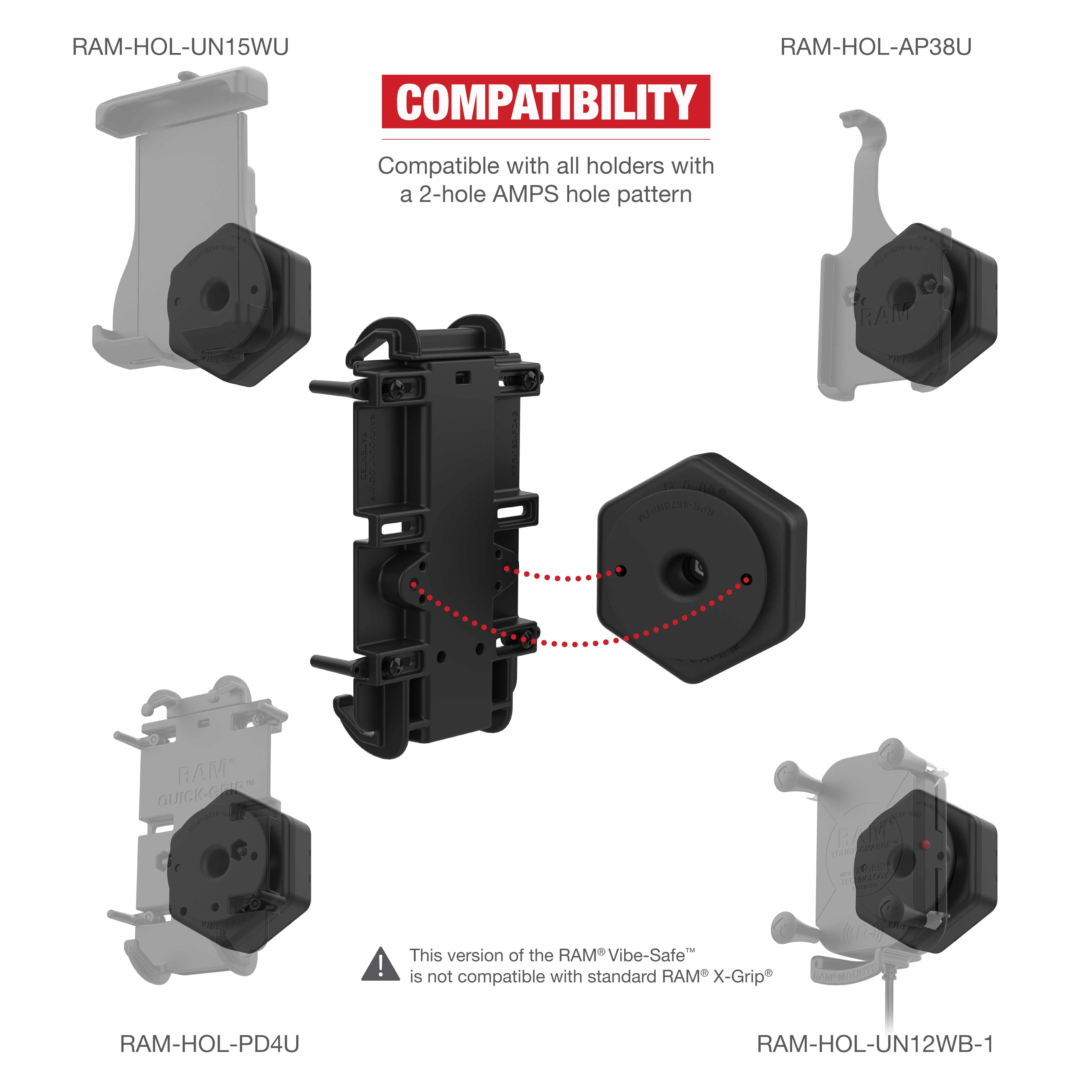 RAM® Tough-Claw™ Small Clamp Base with Vibe-Safe™ Adapter - Image 4