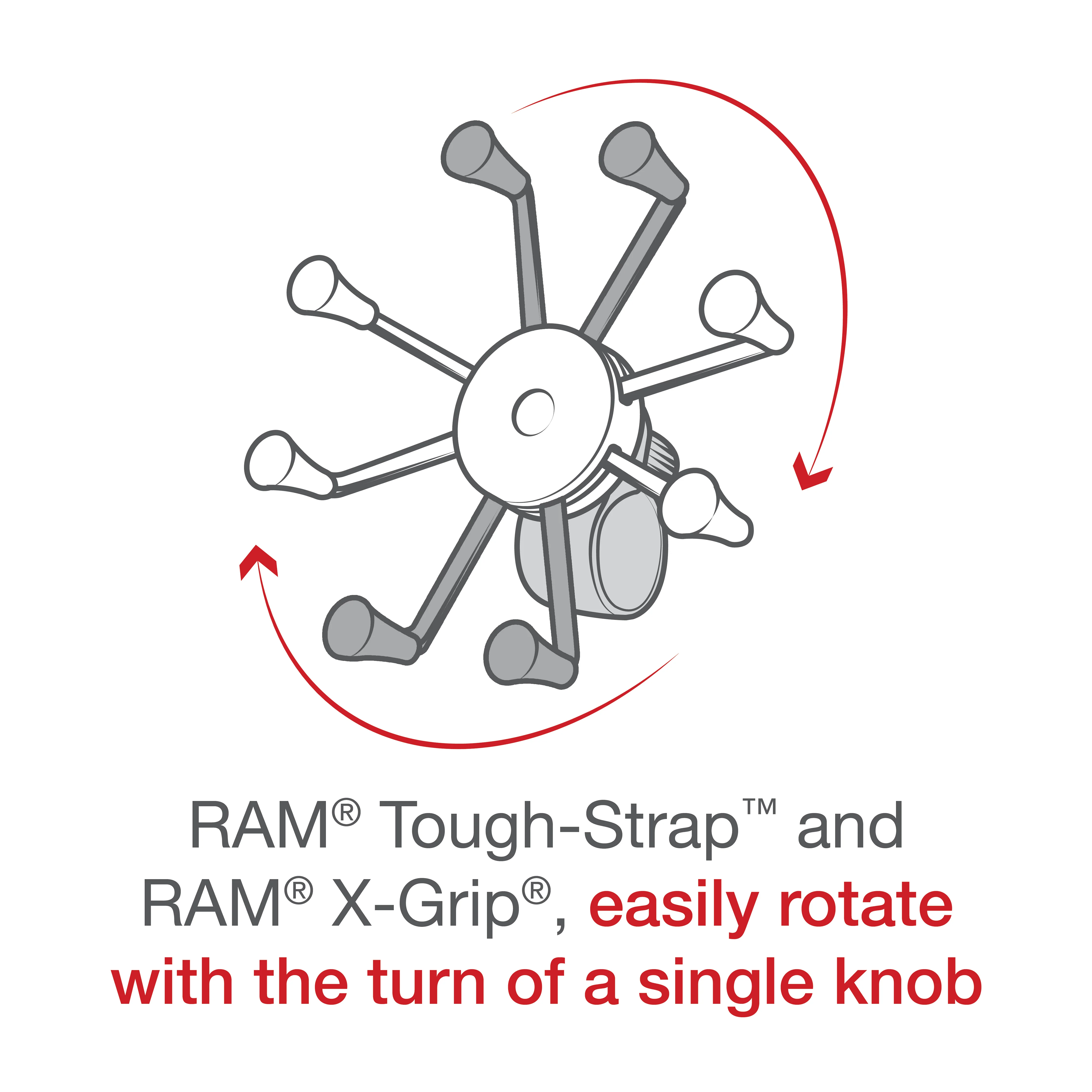 RAM® X-Grip® Large Phone Mount with RAM® Tough-Strap⢠Handlebar Base - Image 5