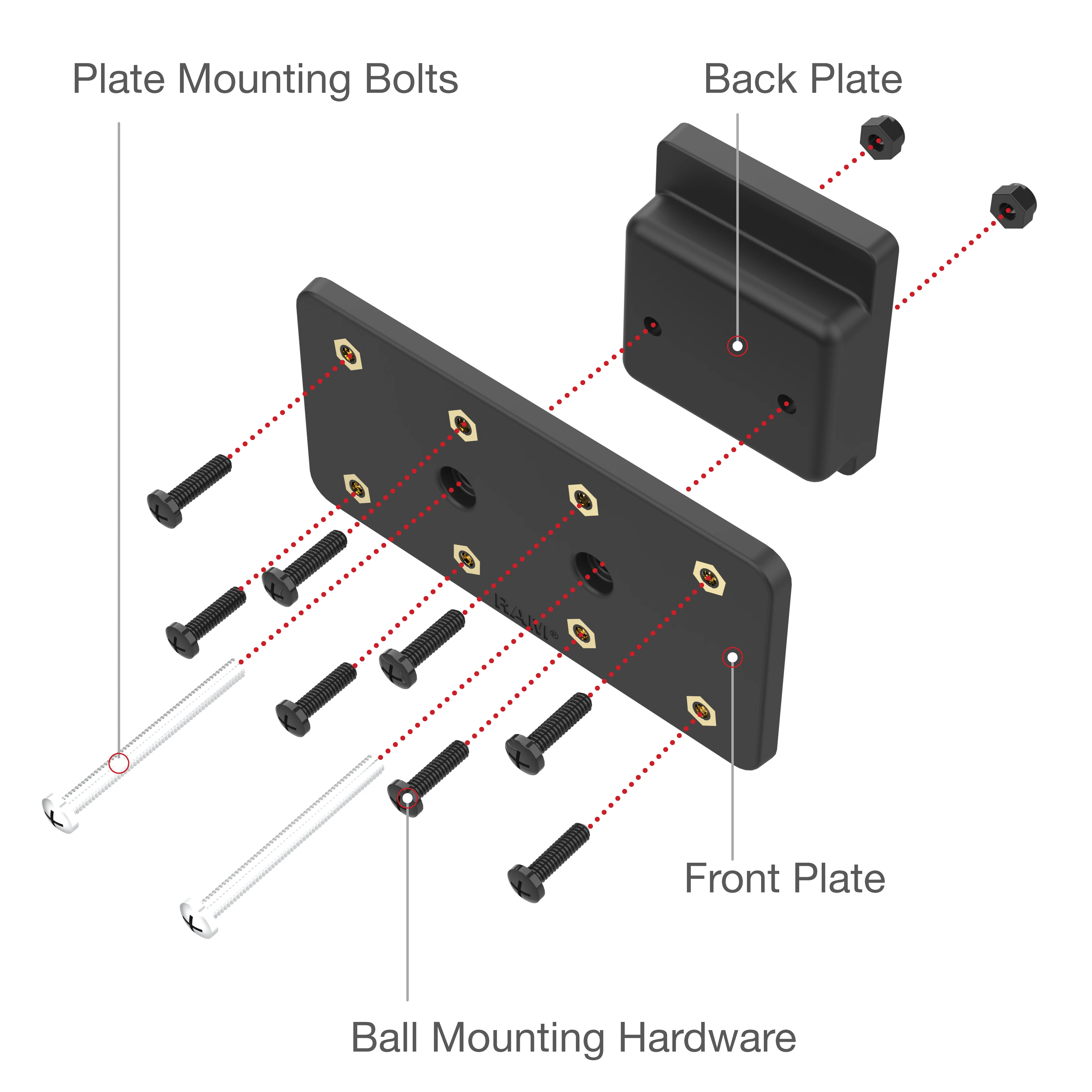 RAMĀ® Dashboard Mounting Plate for '18-26 Freightliner Cascadia - Image 2