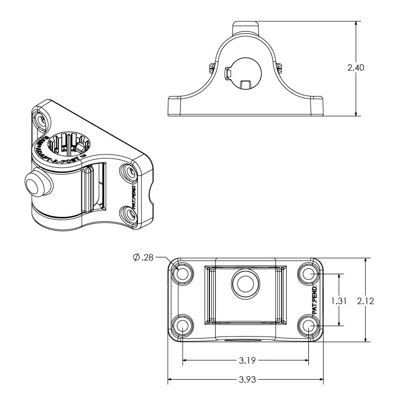 RAM® Universal Adapt-A-Post™ Bulkhead Drill-Down Base - Image 3