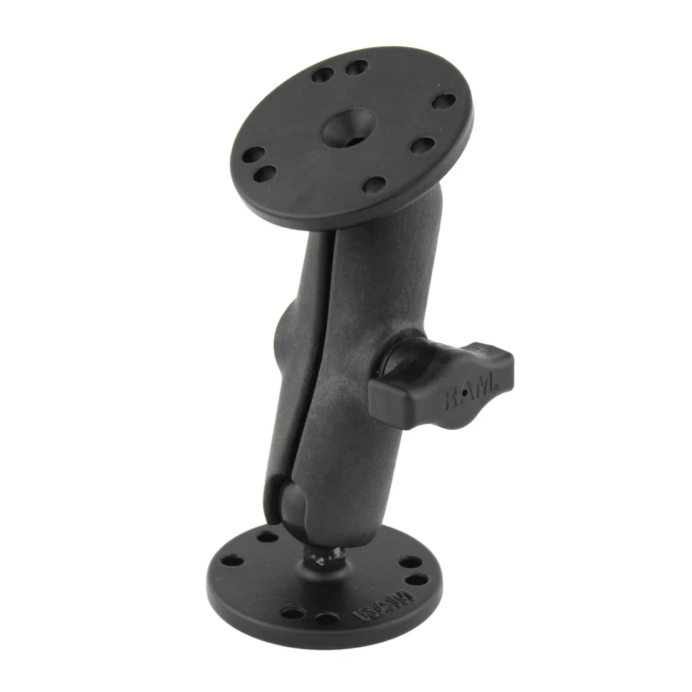 RAM® Composite Double Ball Mount with Two Round Aluminum Plates