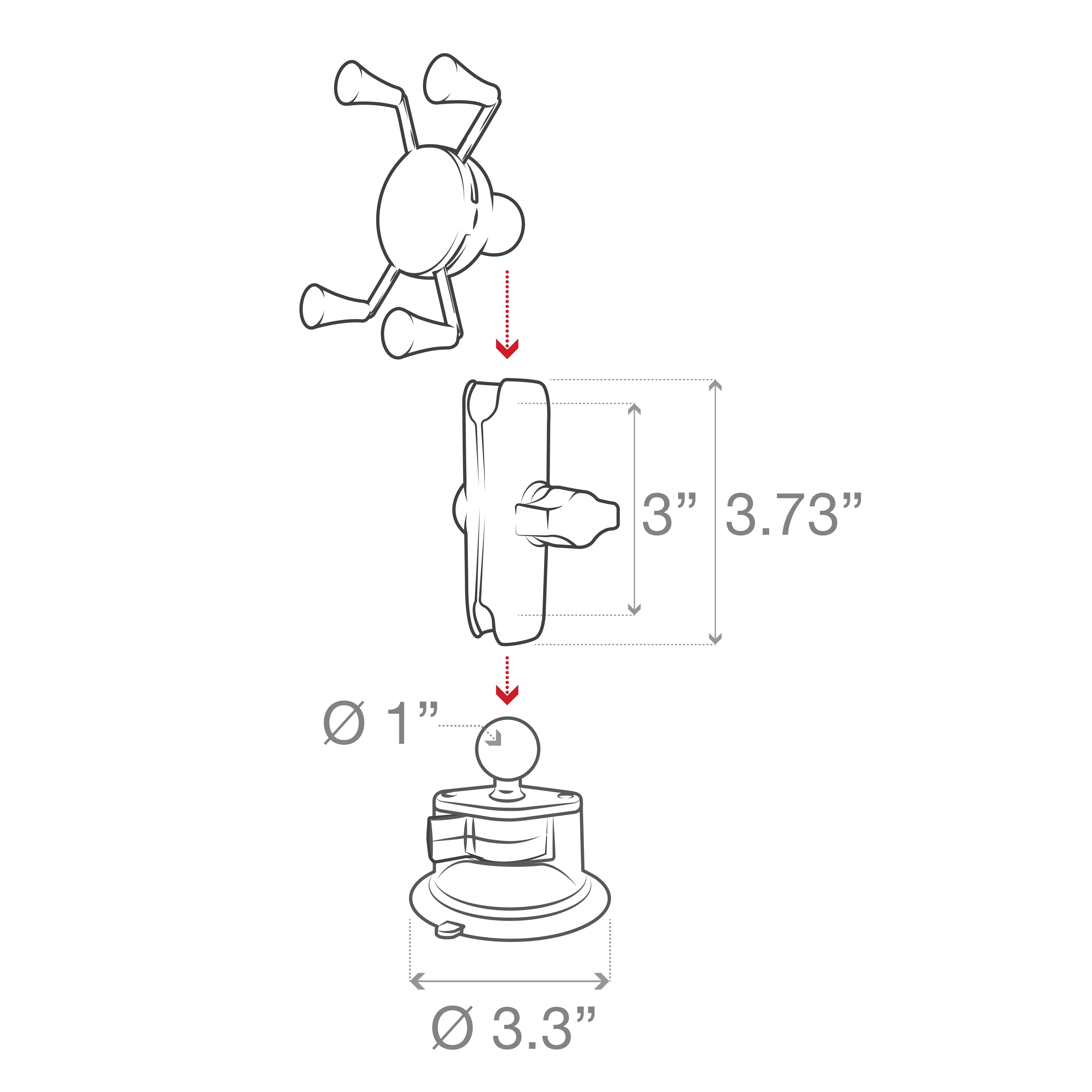 RAM® X-Grip® Phone Mount with Twist-Lock™ Suction Cup Base - Image 4