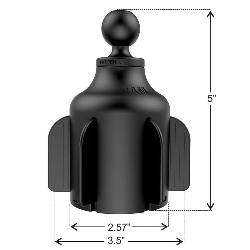 RAM® Stubby Cup Holder Mount with Double Socket Arm - Long - Image 2