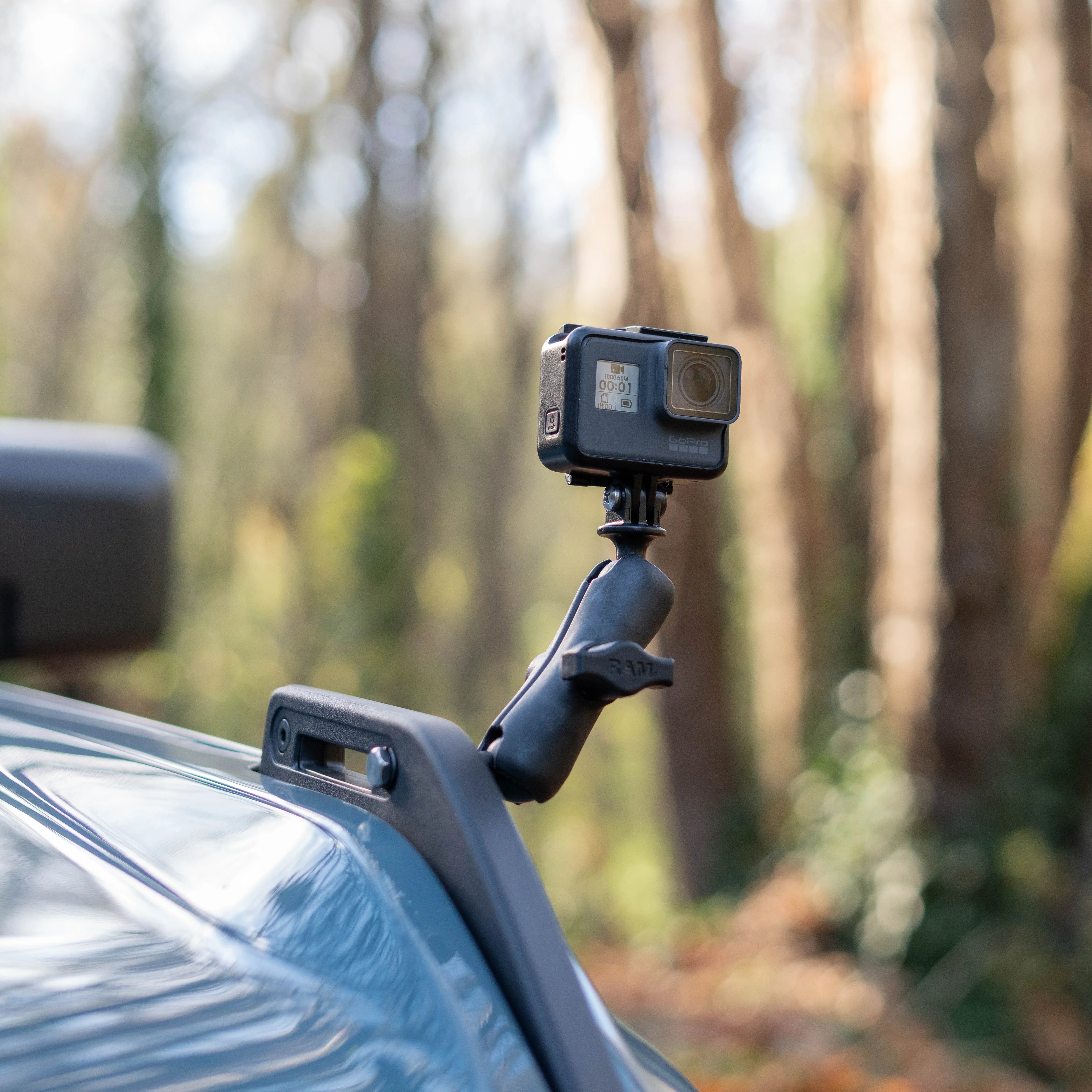 RAM® Tough-Ball™ for Bronco Hood Tie Down with Action Camera Adapter - Image 2