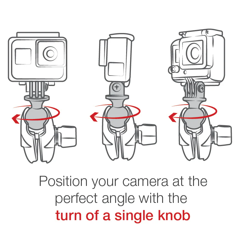 RAMĀ® Ball Adapter for GoProĀ® Bases with Universal Action Camera Adapter - Image 3