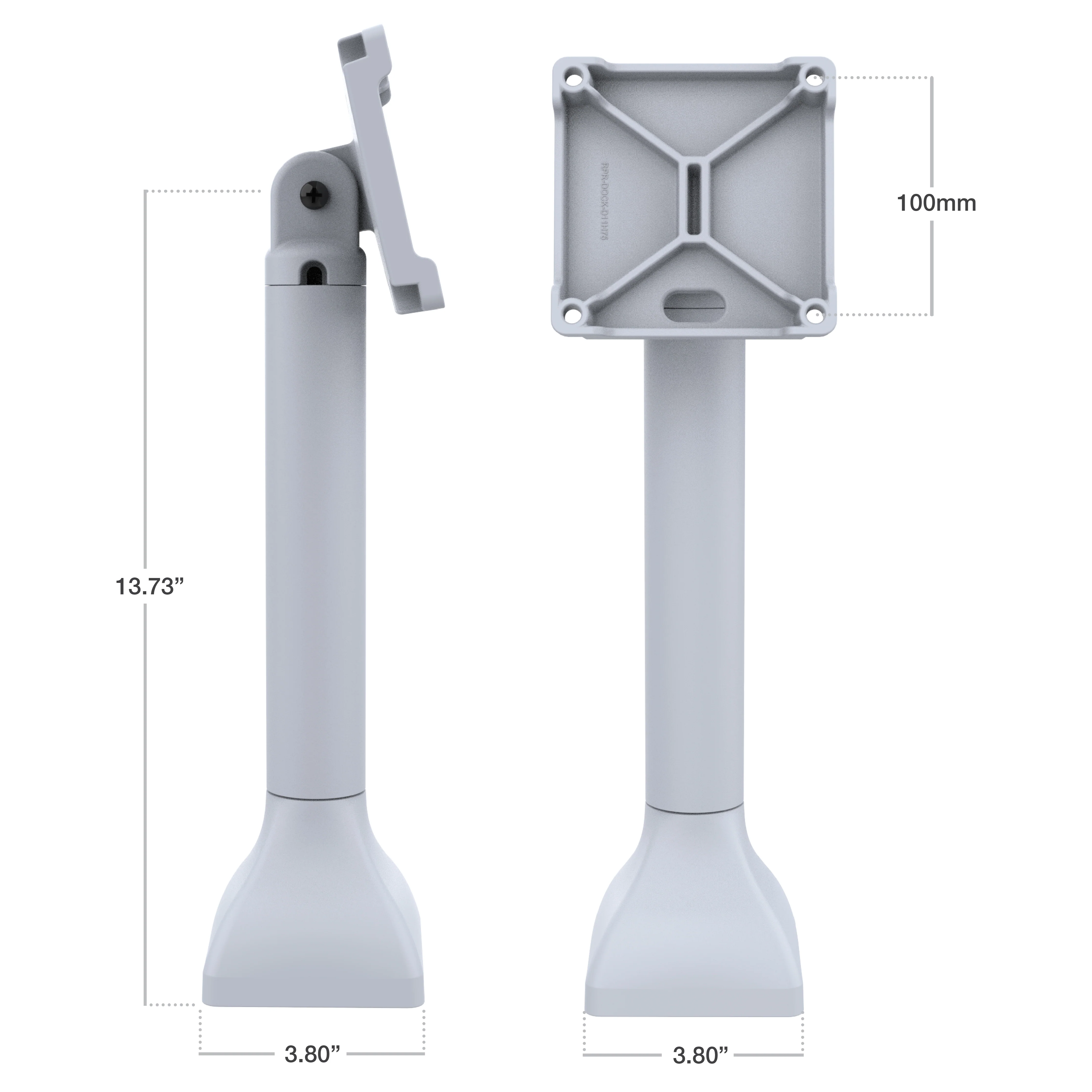 RAM® 14" Pedestal Mount with 100mm VESA & Cable Routing - Gray - Image 4